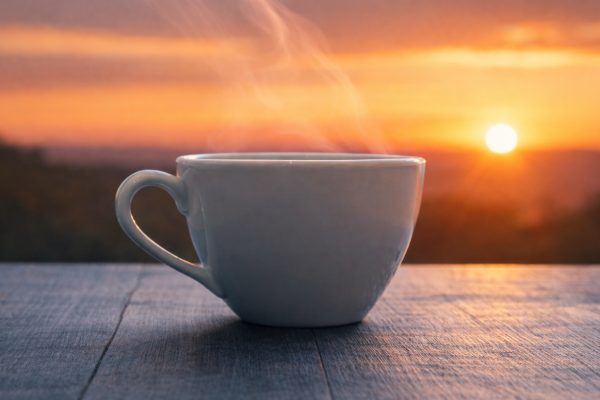 Café al amanecer